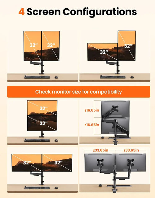 Load image into Gallery viewer, Stackable Dual Gaming Monitor Arm
