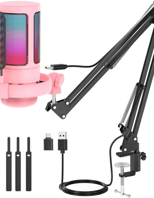 Load image into Gallery viewer, Gaming Microphone, RGB Condenser Mic with Touch Mute &amp; Gain Knob
