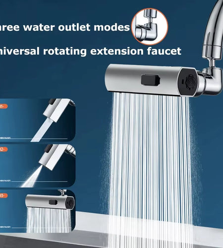 Waterfall Swivel Faucet Nozzle – 3 Modes of Pure Convenience