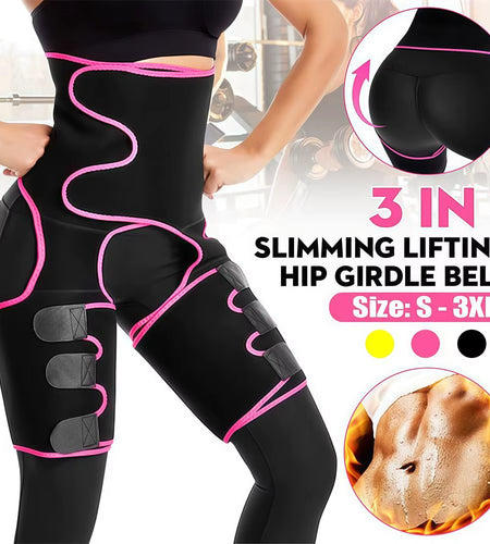 Body 3-In-1 Waist and Thigh Trimmer for Women Weight Loss Butt Lifter Waist Trainer Slimming Support Belt Hip Raise Shapewear