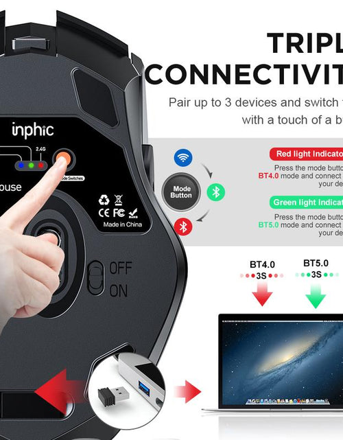 Load image into Gallery viewer, Rechargeable Multi-Device Wireless Bluetooth Mouse
