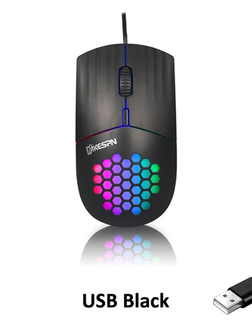 Load image into Gallery viewer, Wired RGB Backlit Honeycomb Shell Gaming Mouse
