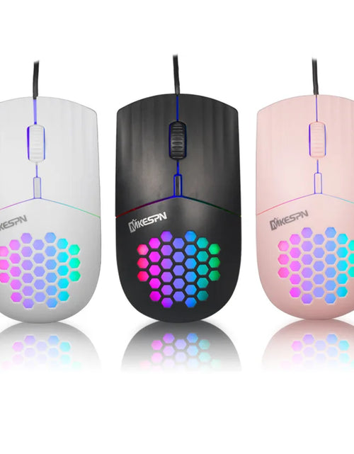 Load image into Gallery viewer, Wired RGB Backlit Honeycomb Shell Gaming Mouse
