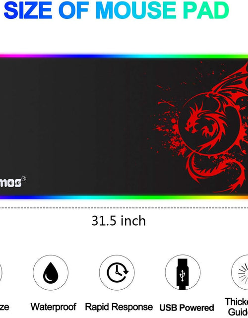 Load image into Gallery viewer, RGB Gaming Mouse Pad Anime Dragon Mousepad
