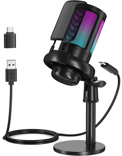 Load image into Gallery viewer, Gaming Microphone, RGB Condenser Mic with Touch Mute &amp; Gain Knob
