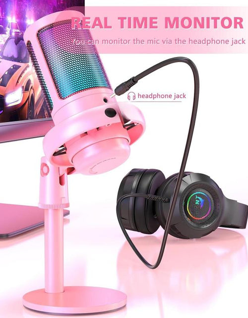 Load image into Gallery viewer, Gaming Microphone, RGB Condenser Mic with Touch Mute &amp; Gain Knob
