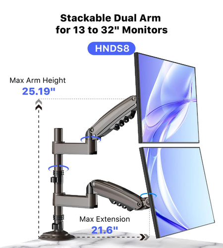 Stackable Dual Gaming Monitor Arm