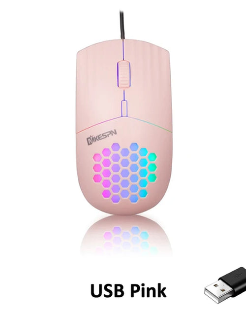 Load image into Gallery viewer, Wired RGB Backlit Honeycomb Shell Gaming Mouse
