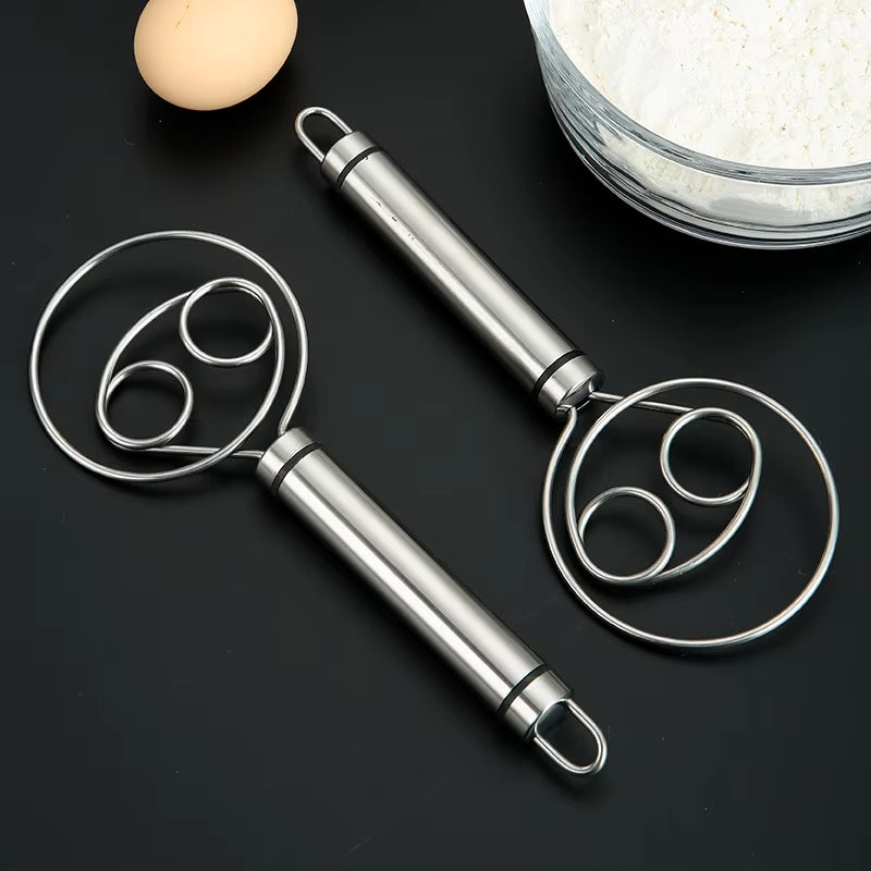 Baker’s Best Danish Dough Whisk – Dutch-Style Stainless Steel Hand Mixer for Effortless Bread, Biscuits & Cakes